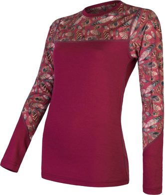 SENSOR MERINO IMPRESS women's shirt long. sleeve, lilla/feather