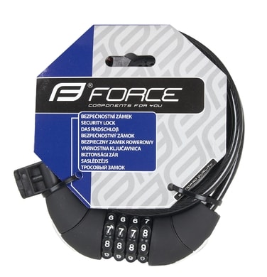 FORCE LUX spiral code 85cm/10mm + holder, black.