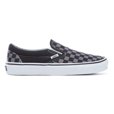 VANS CHECKERBOARD CLASSIC SLIP-ON SHOES, Black/Pewter Checkerboard