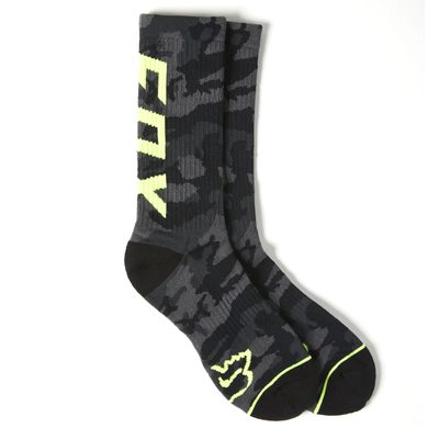 FOX Camo Cushioned Crew Sock, Black Camor