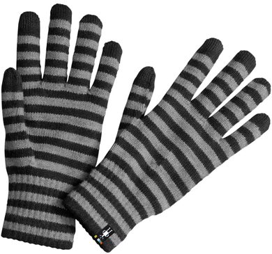 SMARTWOOL STRIPED LINER GLOVE black