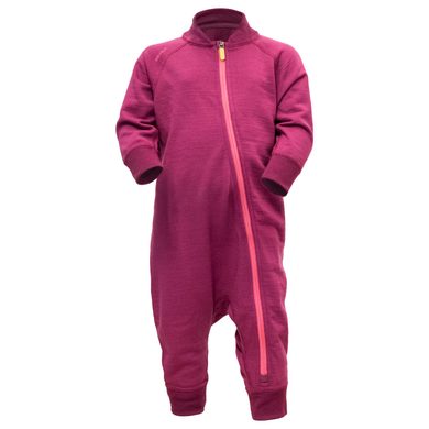 DEVOLD Nibba Baby Wool Playsuit, Plum