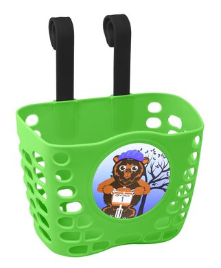 FORCE handlebar basket for children, green
