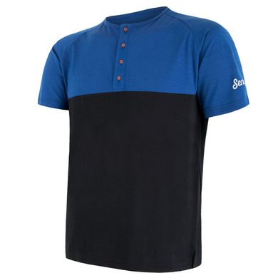 SENSOR MERINO AIR PT men's shirt with buttons blue/black