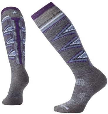 SMARTWOOL W PHD SKI LIGHT PATTERN, medium gray