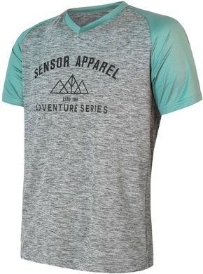 SENSOR CYCLO CHARGER MEN'S JERSEY FREE NECK SLEEVE, GREY/MINT