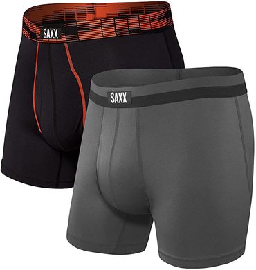 SAXX SPORT MESH BOXER BRIEF FLY 2PK, black digi dna/graphite