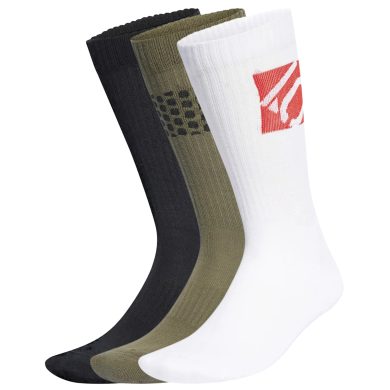 FIVE TEN CREW SOCKS 3PACK, Black White Olive