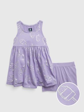 GAP 662340-00 Dětské šaty s kraťasy Fialová