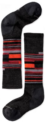 SMARTWOOL KIDS WINTERSPORT STRIPE, charcoal/bright orange