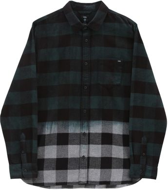 VANS PRINCETON LS WOVEN SHIRT, DEEP TEAL/PEWTER HEATHER