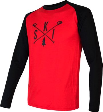 SENSOR MERINO ACTIVE PT SKI men's shirt long. sleeve red/black