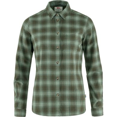 FJÄLLRÄVEN Övik Flannel Shirt W Deep Forest-Patina Green