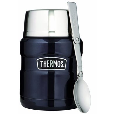 THERMOS Termoska na jídlo se skládácí lžící a šálkem 470 ml tmavě modrá