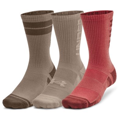 UNDER ARMOUR Perf Tech Nov 3pk Crew, Sedona Red / Timberwolf Taupe / Cinna Red