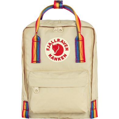 FJÄLLRÄVEN Kånken Rainbow Mini Light Oak-Rainbow Pattern