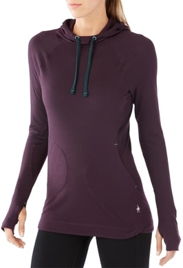 SMARTWOOL W PHD LIGHT HOODY, bordeaux