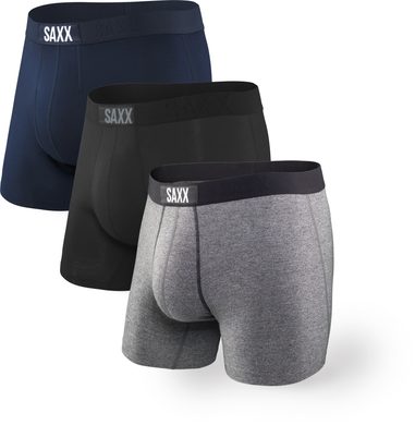 SAXX VIBE BOXER BRIEF 3PK black/grey/blue