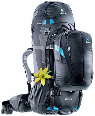 DEUTER Quantum 60+10 SL black-turquoise - dámský cestovní batoh