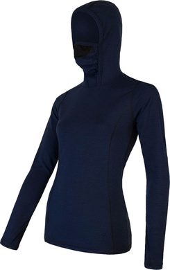 SENSOR MERINO DF dámské triko dl. rukáv s kapucí deep blue