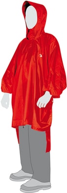 Poncho 3 XL-XXL red - raincoat