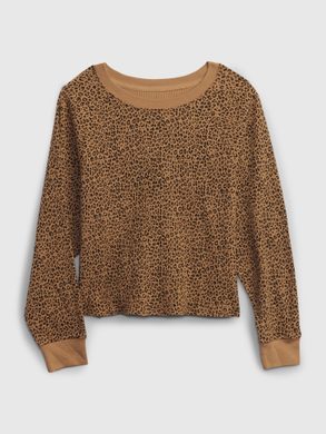 GAP 432135-03 Dětské tričko se vzorem leopard Hnědá