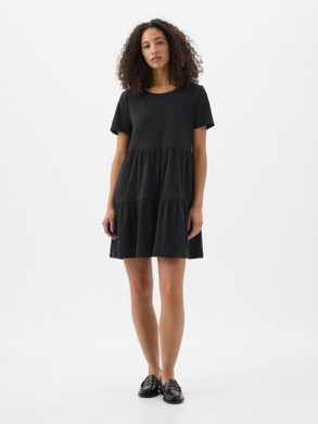 GAP 863186-02 Mini šaty s krátkým rukávem Černá