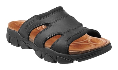 KEEN Daytona Slide M, black - pánské kožené pantofle