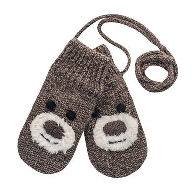 DEVOLD Bear Baby Mitten brown