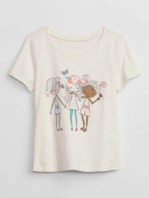 GAP 552146-07 Dětské tričko s potiskem Bílá
