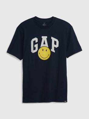 GAP 514073-00 Tričko GAP × SmileyWorld® Tmavě modrá