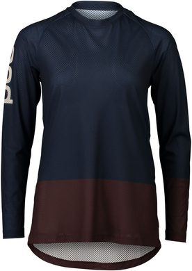 POC W's MTB Pure LS Jersey Turmaline Navy/Axinite Brown