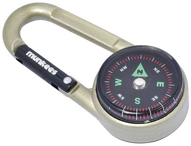 MUNKEES Carabiner with compass and thermometer