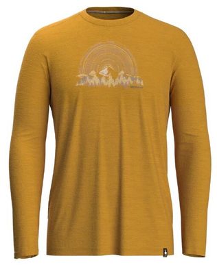 SMARTWOOL NEVER SUMMER MOUNTAINS GRAPHIC LS TEE SF, honey gold