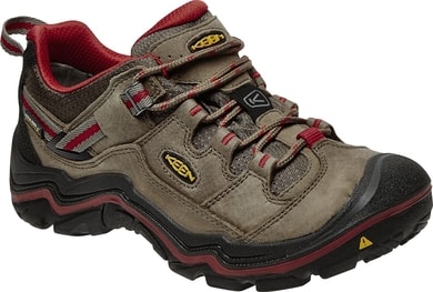 KEEN Durand Low WP W, shitake/red - women's trekking boots