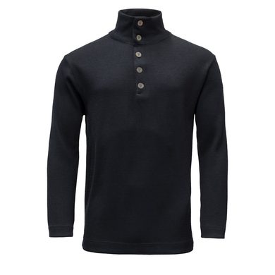 DEVOLD Blaatroie Wool Button Neck Deep Marine