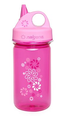 NALGENE Grip-n-Gulp Kids 350ml Pink/Wheels - dětská láhev