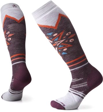 SMARTWOOL W SKI FC MOUNTAIN SF PATTERN OTC - REC, bordeaux