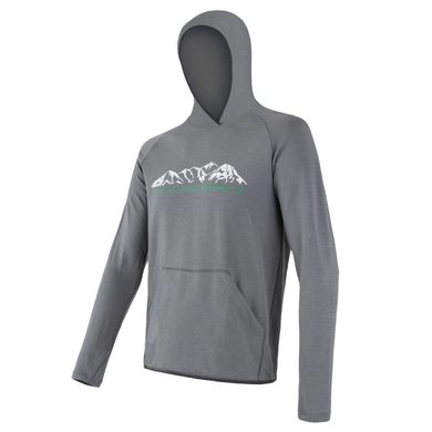 SENSOR MERINO UPPER MOUNTAINS men's hoodie kangaroo grey