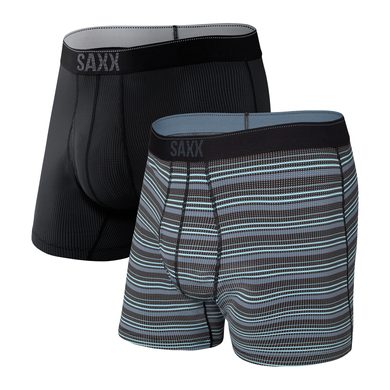 SAXX QUEST BOXER BRIEF FLY 2PK sunrise stripe/black II