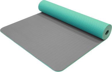 YATE Yoga Mat double layer, material TPE turquoise/grey