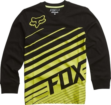 FOX Youth Galva Ls Knit Black - tričko s dlouhým rukávem