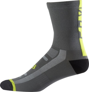 FOX 8" Logo Trail Sock, graphite yellow