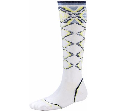 SMARTWOOL PhD Ski Light Pattern, white - dámské lyžařské ponožky