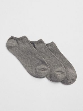 GAP 282678-01 Ponožky basic ankle, 3 páry Šedá