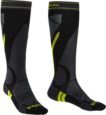 BRIDGEDALE Ski Lightweight, black/lime