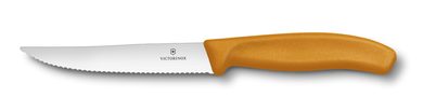 VICTORINOX 6.7936.12L9 Steak nůž, vlnkované ostří, 12 cm, oranžový