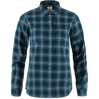 FJÄLLRÄVEN Övik Flannel Shirt W Dark Navy-Indigo Blue