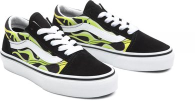 VANS JN Old Skool, (SLIME FLAME) BLK/TR WHT