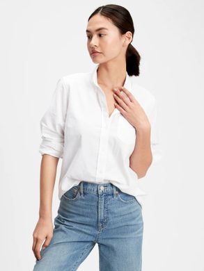 GAP 269247-03 Košile boyfriend oxford Bílá